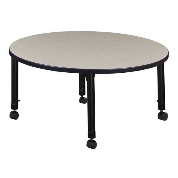 Tables > Height Adjustable > Round Mobile Tables, 30 X 30 X 23-34, Wood|Metal Top