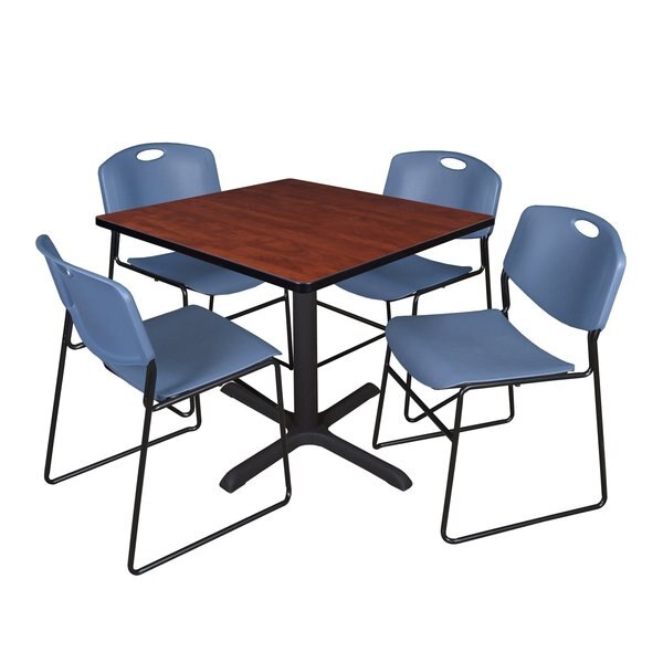 Square Tables > Breakroom Tables > Cain Square Table & Chair Sets, 36 W, 36 L, 29 H, Cherry