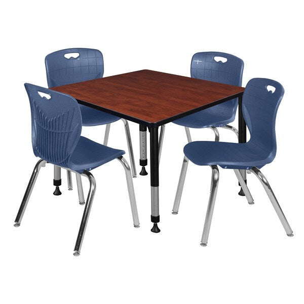 Tables > Height Adjustable > Square Table & Chair Sets, 30 X 30 X 23-35