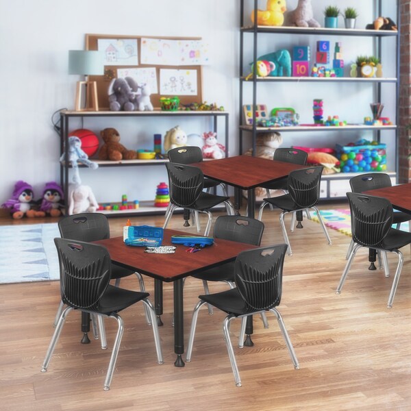 Tables > Height Adjustable > Square Table & Chair Sets, 30 X 30 X 23-35