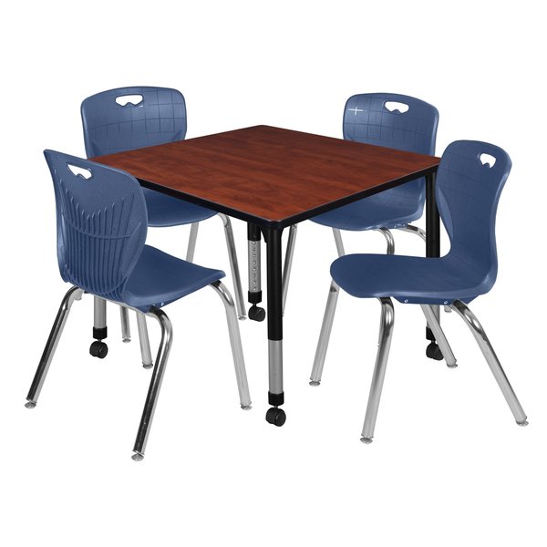 Tables > Height Adjustable > Square Mobile Table & Chair Sets, 36 X 36 X 23-34