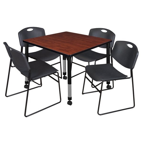 Tables > Height Adjustable > Square Mobile Table & Chair Sets, 36 X 36 X 23-34