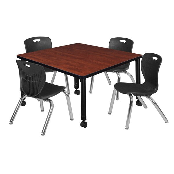 Tables > Height Adjustable > Square Mobile Table & Chair Sets, 36 X 36 X 23-34