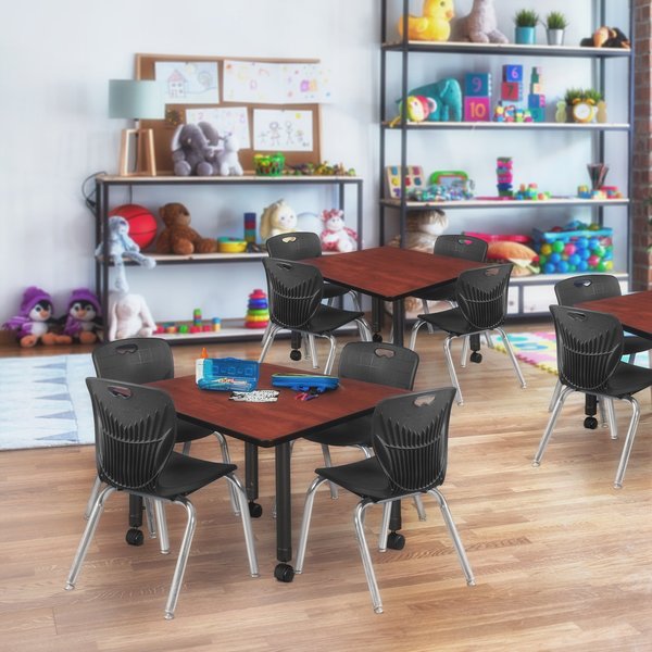 Tables > Height Adjustable > Square Mobile Table & Chair Sets, 36 X 36 X 23-34