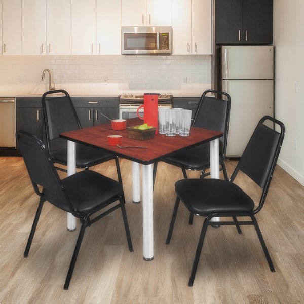 Square Tables > Breakroom Tables > Kee Square Table & Chair Sets, 36 W, 36 L, 29 H, Cherry