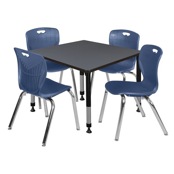 Tables > Height Adjustable > Square Table & Chair Sets, 30 X 30 X 23-36