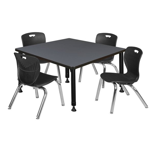 Tables > Height Adjustable > Square Table & Chair Sets, 30 X 30 X 23-36