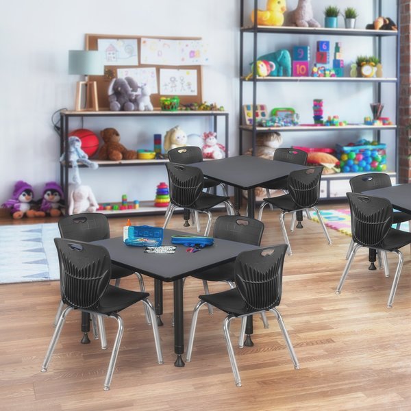 Tables > Height Adjustable > Square Table & Chair Sets, 30 X 30 X 23-36