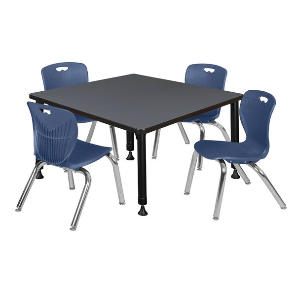 Tables > Height Adjustable > Square Table & Chair Sets, 30 X 30 X 23-36