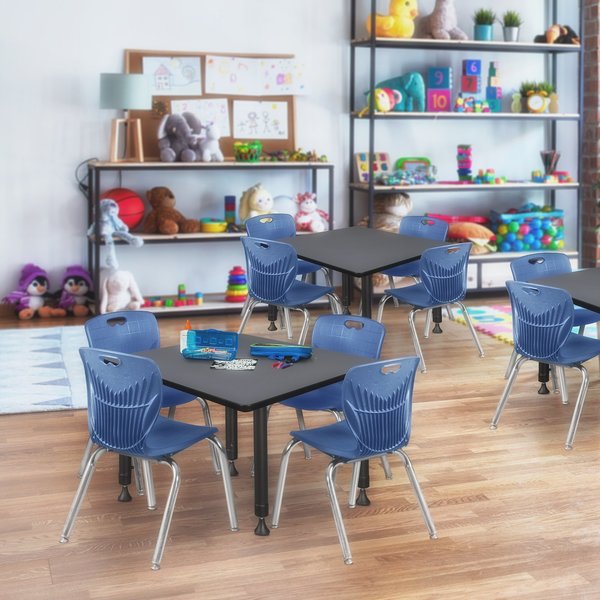 Tables > Height Adjustable > Square Table & Chair Sets, 30 X 30 X 23-36