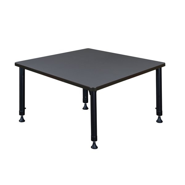 Square Tables > Height Adjustable > Square Classroom Tables, 36 X 36 X 23-34, Wood|Metal Top, Gray