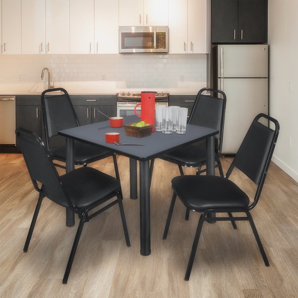 Square Tables > Breakroom Tables > Kee Square Table & Chair Sets, 36 W, 36 L, 29 H, Grey