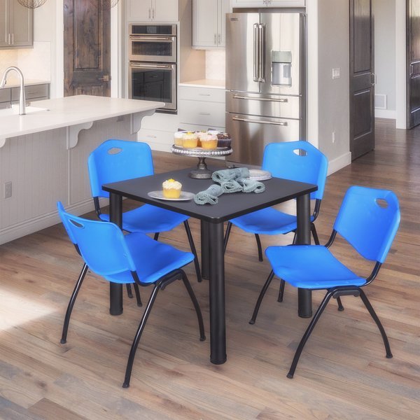 Square Tables > Breakroom Tables > Kee Square Table & Chair Sets, 36 W, 36 L, 29 H, Grey