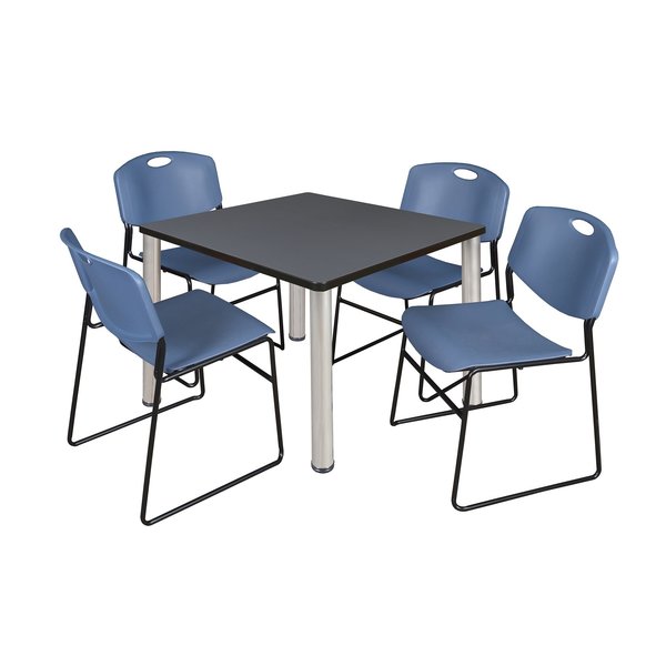 Square Tables > Breakroom Tables > Kee Square Table & Chair Sets, 36 W, 36 L, 29 H, Grey