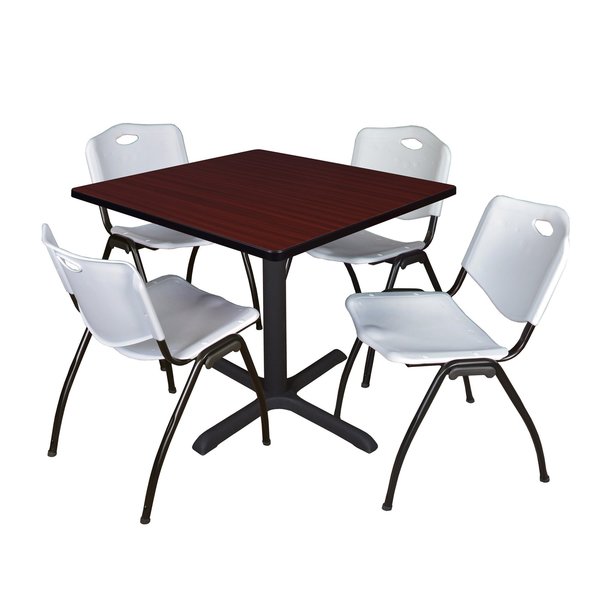 Square Tables > Breakroom Tables > Cain Square Table & Chair Sets, 36 W, 36 L, 29 H, Mahogany