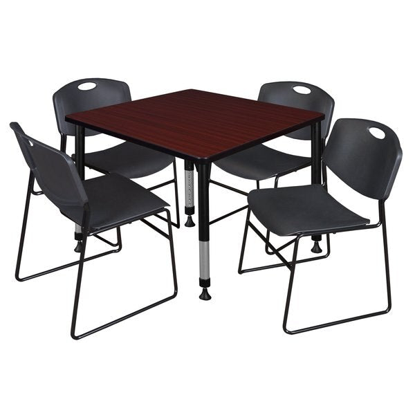 Tables > Height Adjustable > Square Table & Chair Sets, 30 X 30 X 23-37