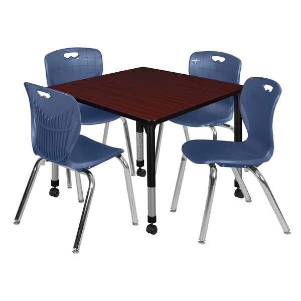 Tables > Height Adjustable > Square Mobile Table & Chair Sets, 36 X 36 X 23-34