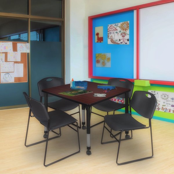 Tables > Height Adjustable > Square Mobile Table & Chair Sets, 36 X 36 X 23-34