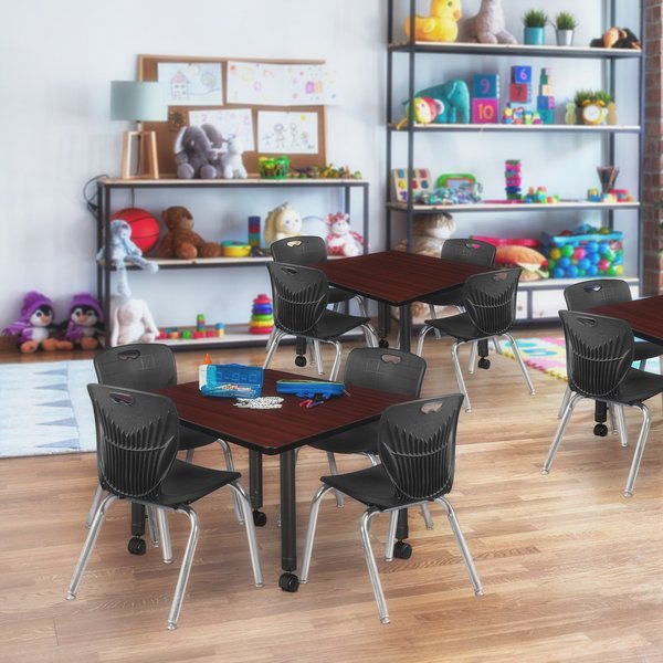 Tables > Height Adjustable > Square Mobile Table & Chair Sets, 36 X 36 X 23-34