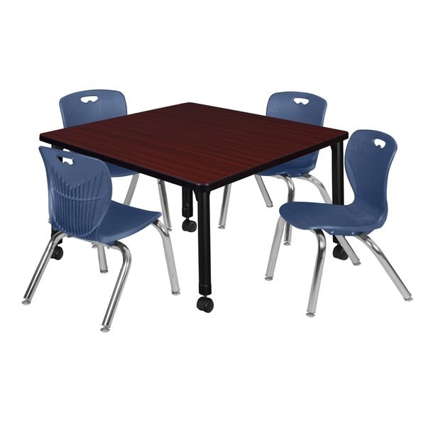Tables > Height Adjustable > Square Mobile Table & Chair Sets, 36 X 36 X 23-34