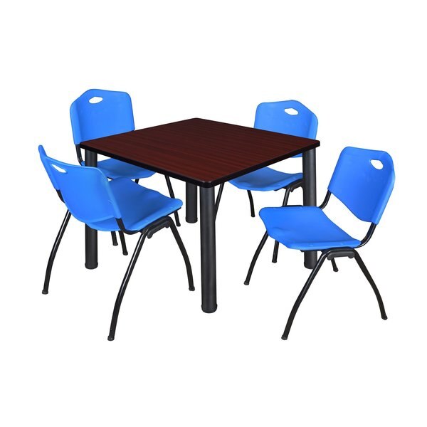Tables > Breakroom Tables > Kee Square Table & Chair Sets, 36 W, 36 L, 29 H, Wood|Metal|Plastic Top
