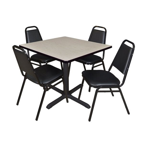 Square Tables > Breakroom Tables > Cain Square Table & Chair Sets, 36 W, 36 L, 29 H, Maple