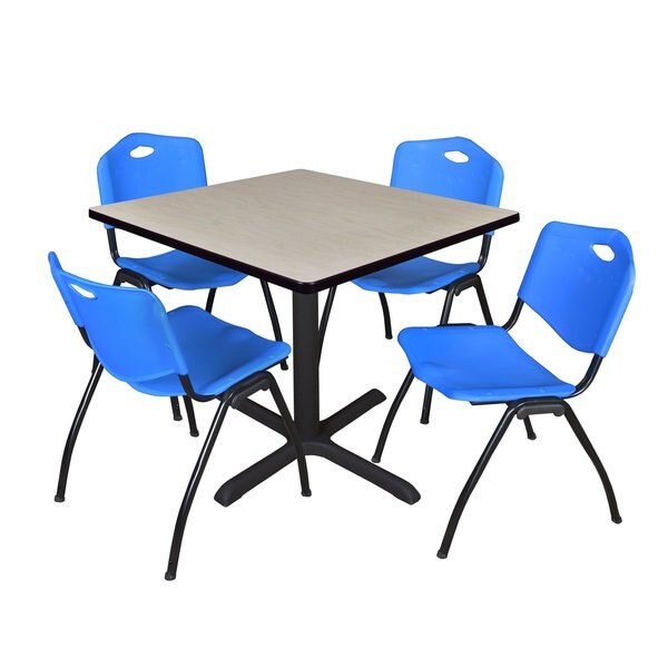Square Tables > Breakroom Tables > Cain Square Table & Chair Sets, 36 W, 36 L, 29 H, Maple