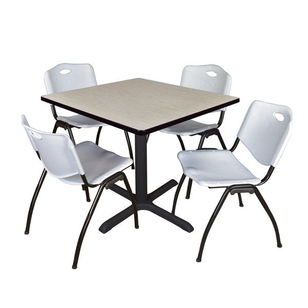 Square Tables > Breakroom Tables > Cain Square Table & Chair Sets, 36 W, 36 L, 29 H, Maple