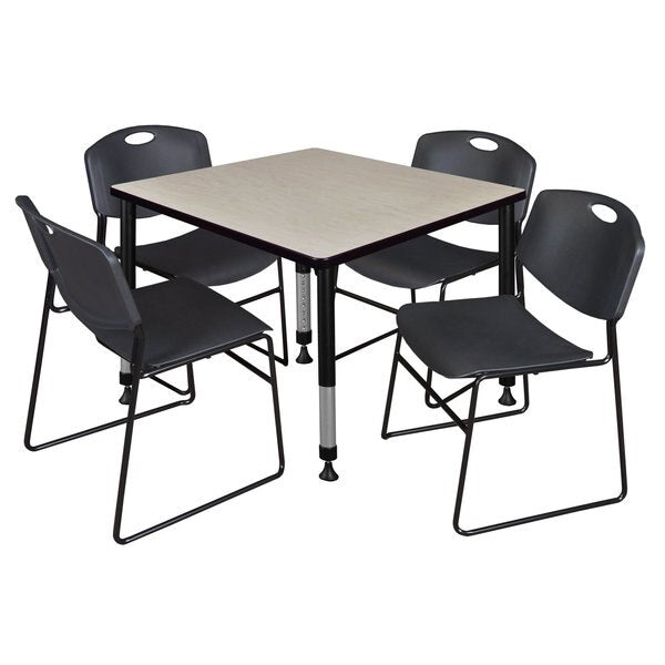 Tables > Height Adjustable > Square Table & Chair Sets, 30 X 30 X 23-39
