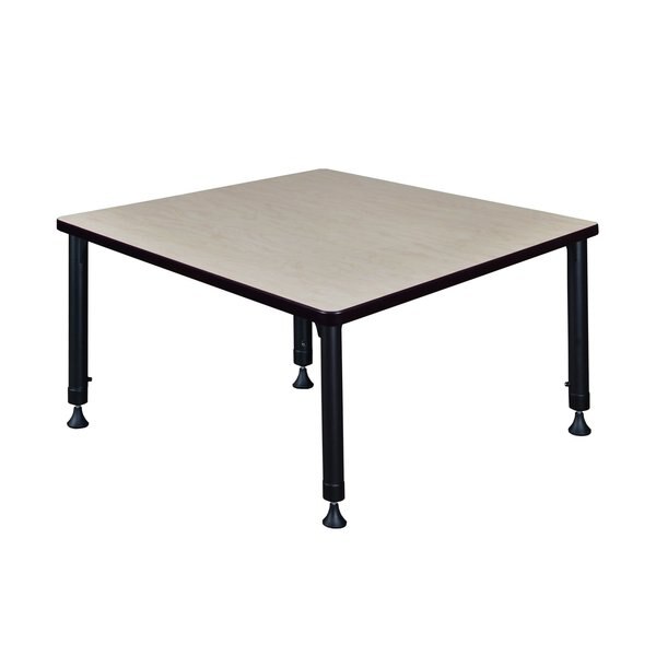 Square Tables > Height Adjustable > Square Classroom Tables, 36 X 36 X 23-34, Wood|Metal Top, Maple