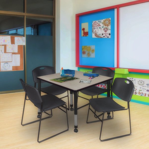 Tables > Height Adjustable > Square Mobile Table & Chair Sets, 36 X 36 X 23-34