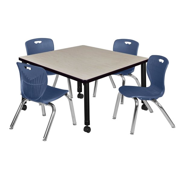 Tables > Height Adjustable > Square Mobile Table & Chair Sets, 36 X 36 X 23-34