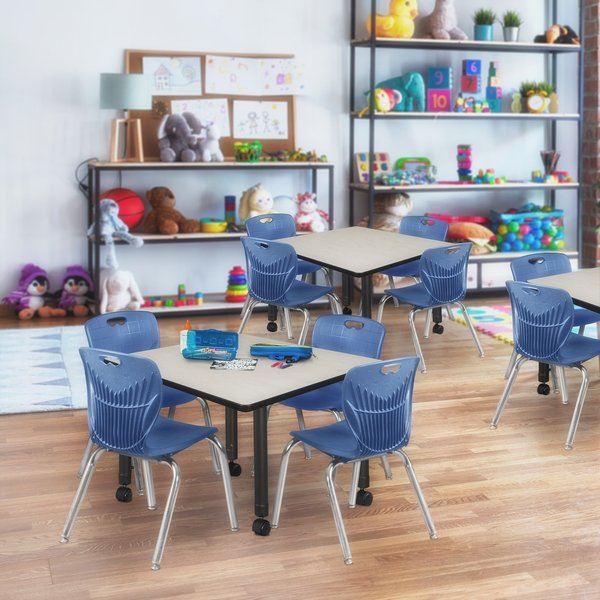 Tables > Height Adjustable > Square Mobile Table & Chair Sets, 36 X 36 X 23-34