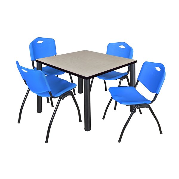 Square Tables > Breakroom Tables > Kee Square Table & Chair Sets, 36 W, 36 L, 29 H, Maple