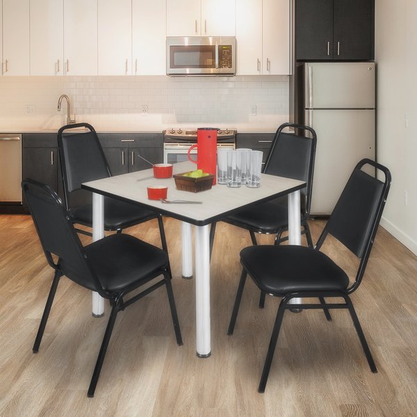 Square Tables > Breakroom Tables > Kee Square Table & Chair Sets, 36 W, 36 L, 29 H, Maple