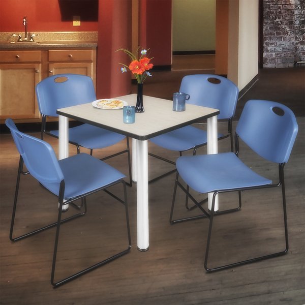 Square Tables > Breakroom Tables > Kee Square Table & Chair Sets, 36 W, 36 L, 29 H, Maple