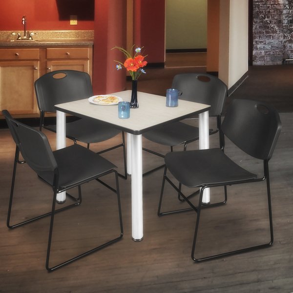 Square Tables > Breakroom Tables > Kee Square Table & Chair Sets, 36 W, 36 L, 29 H, Maple