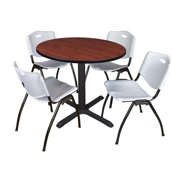 Round Tables > Breakroom Tables > Cain Round Table & Chair Sets, 36 W, 36 L, 29 H, Cherry