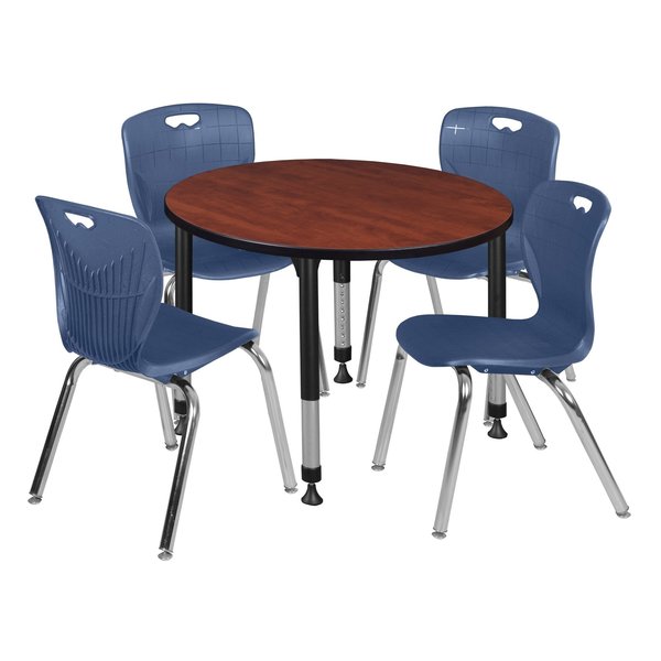 Tables > Height Adjustable > Round Table & Chair Sets, 36 X 36 X 23-34