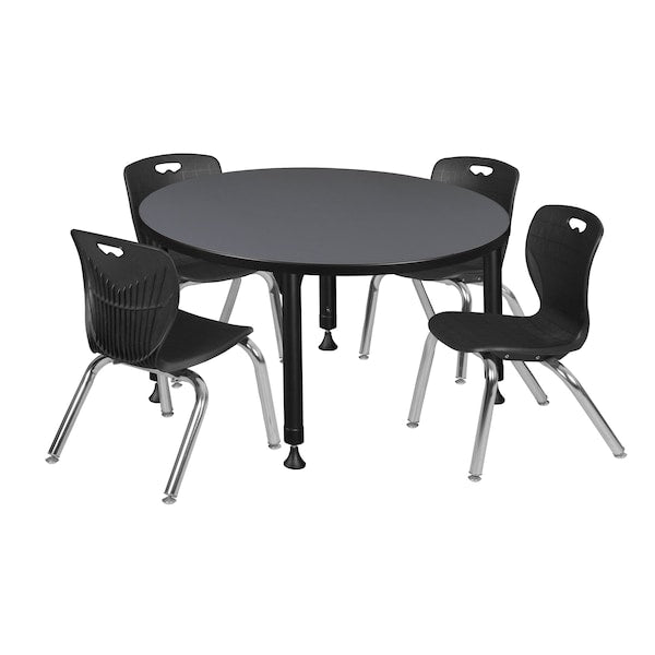 Tables > Height Adjustable > Round Table & Chair Sets, 36 X 36 X 23-34