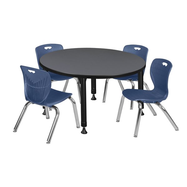 Tables > Height Adjustable > Round Table & Chair Sets, 36 X 36 X 23-34
