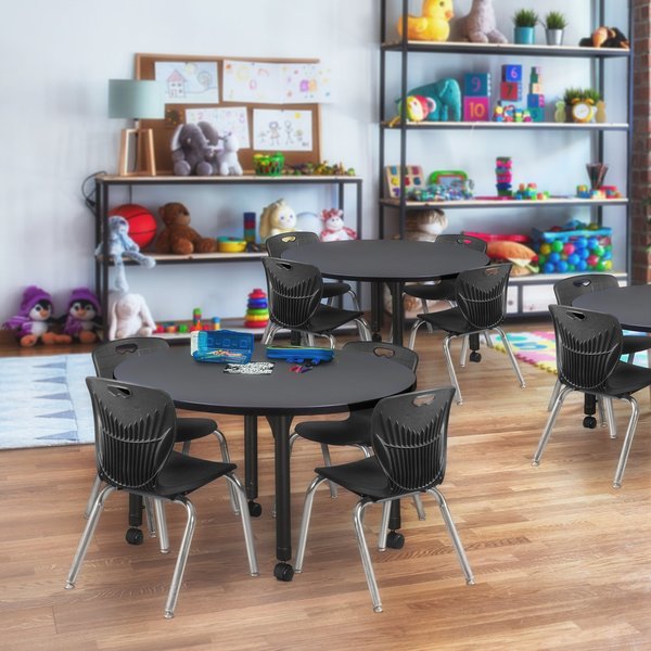 Tables > Height Adjustable > Round Mobile Table & Chair Sets, 36 X 36 X 23-34
