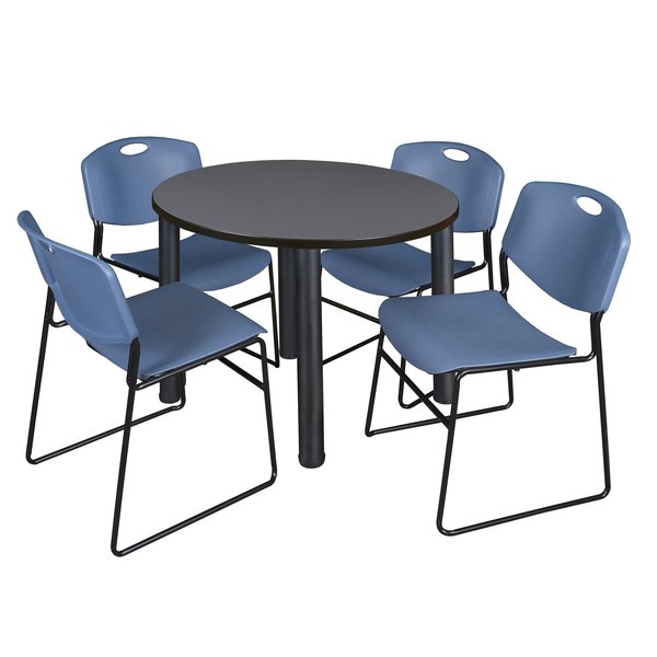 Round Tables > Breakroom Tables > Kee Round Table & Chair Sets, 36 W, 36 L, 29 H, Grey