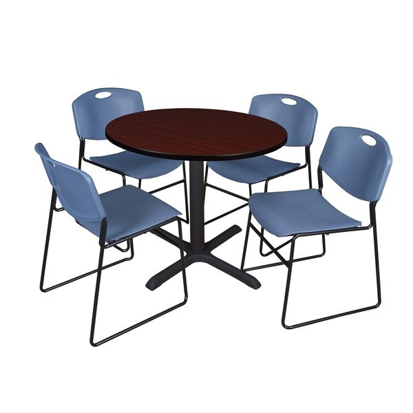 Round Tables > Breakroom Tables > Cain Round Table & Chair Sets, 36 W, 36 L, 29 H, Mahogany