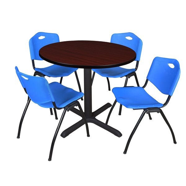 Round Tables > Breakroom Tables > Cain Round Table & Chair Sets, 36 W, 36 L, 29 H, Mahogany