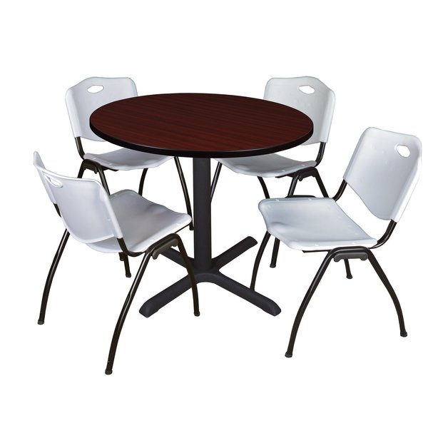 Round Tables > Breakroom Tables > Cain Round Table & Chair Sets, 36 W, 36 L, 29 H, Mahogany