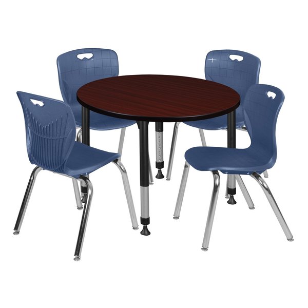 Tables > Height Adjustable > Round Table & Chair Sets, 36 X 36 X 23-34
