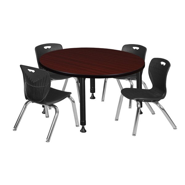 Tables > Height Adjustable > Round Table & Chair Sets, 36 X 36 X 23-34