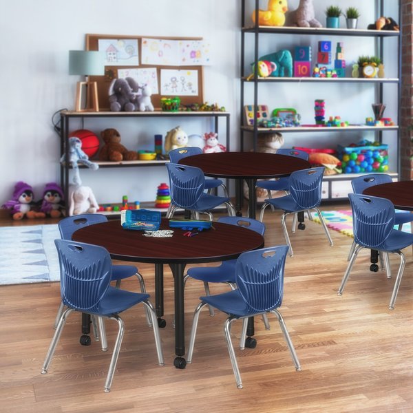 Tables > Height Adjustable > Round Mobile Table & Chair Sets, 36 X 36 X 23-34