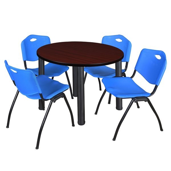 Round Tables > Breakroom Tables > Kee Round Table & Chair Sets, 36 W, 36 L, 29 H, Mahogany